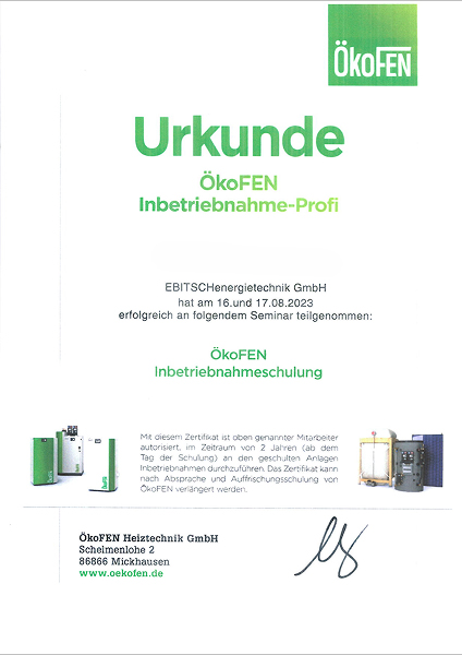 Zertifikat ÖkoFen